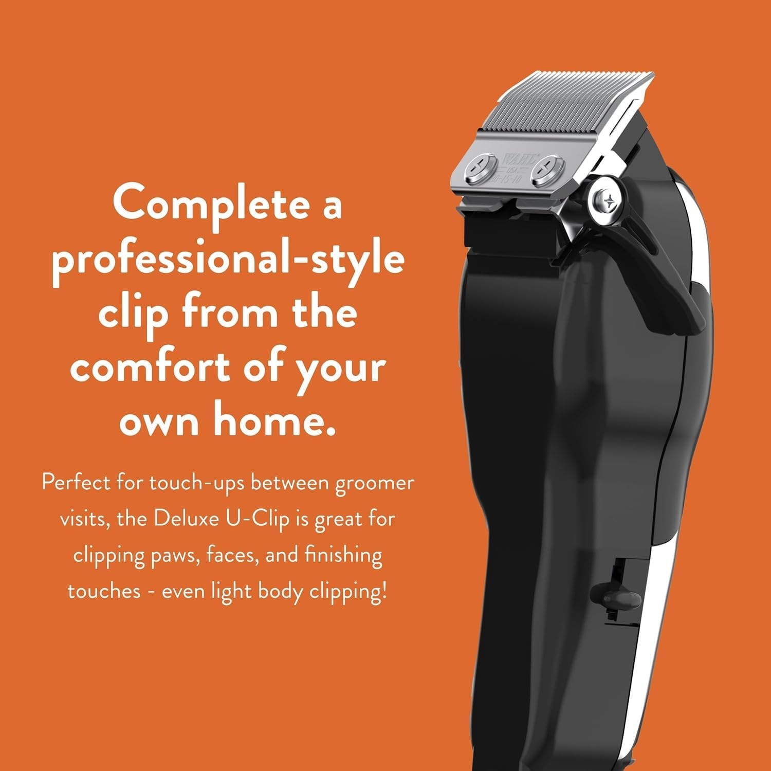 imageWahl Pro Animal Deluxe UClip Dog amp Cat Trimmer with 3 Cutting Lengths amp 7 Attachment Combs Premium Grooming Tools for Light amp Medium Coats Black amp Chrome