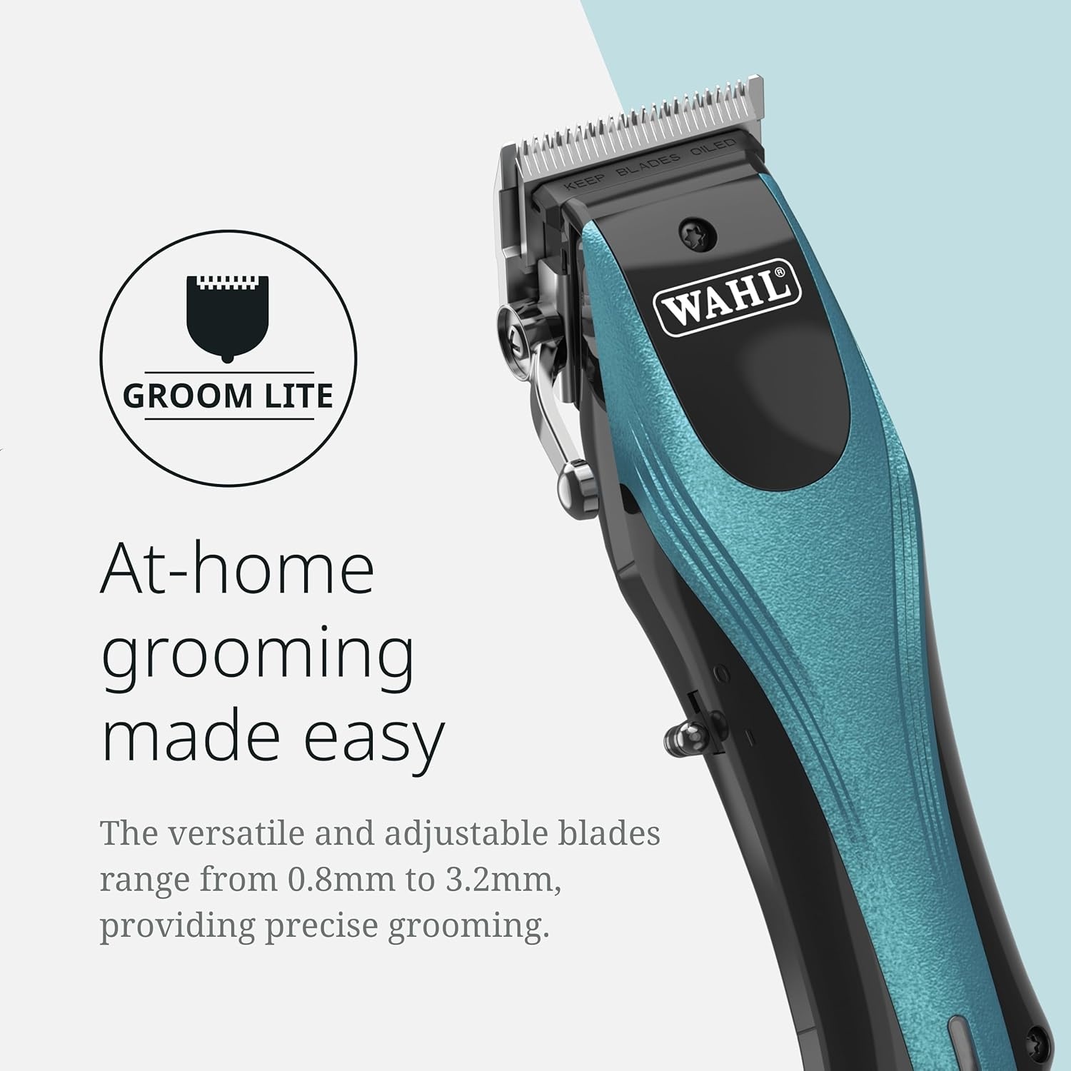 image:imageWahl Pro Animal Groom Lite Pet Clipper Cordless amp USB Charging Adjustable Blades Professional Grooming Kit for Dogs Cats amp Small Pets BlackMetallic Blue