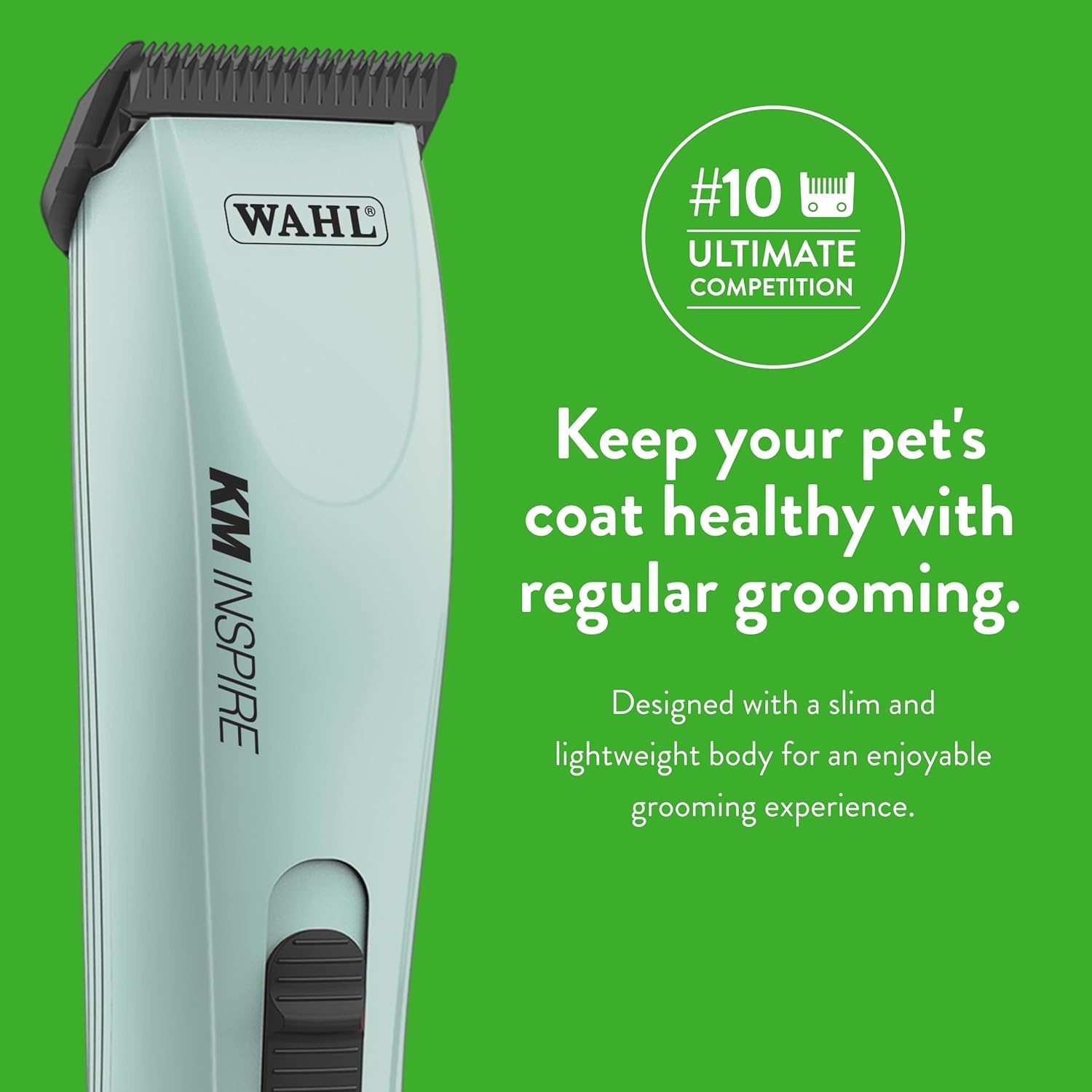 imageWahl Pro Animal KM Inspire Grooming Clippers Powerful Brushless Motor Professional Grooming Kit for Dog Cat amp Horse Corded Dog Groomer 4 Stainless Steel Guide Combs