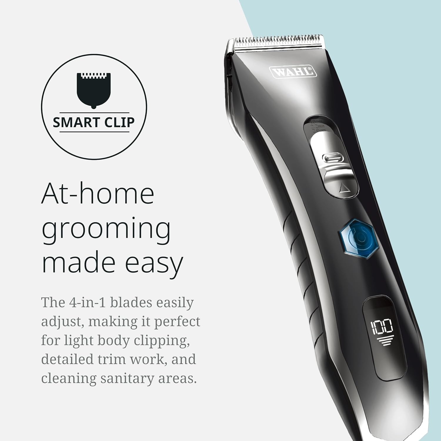 image:imageWahl Pro Animal Smart Clip Effortless atHome Grooming Cordless Clipper with LCD Screen Rechargeable Battery Supports Adjustable Cutting Length Quiet Grooming Tool