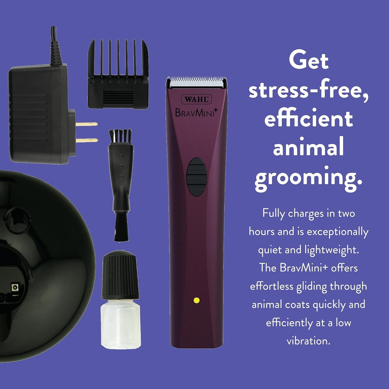 imageWahl Professional Animal Bravmini Pet Dog Cat amp Horse Cordless Trimmer Kit Purple
