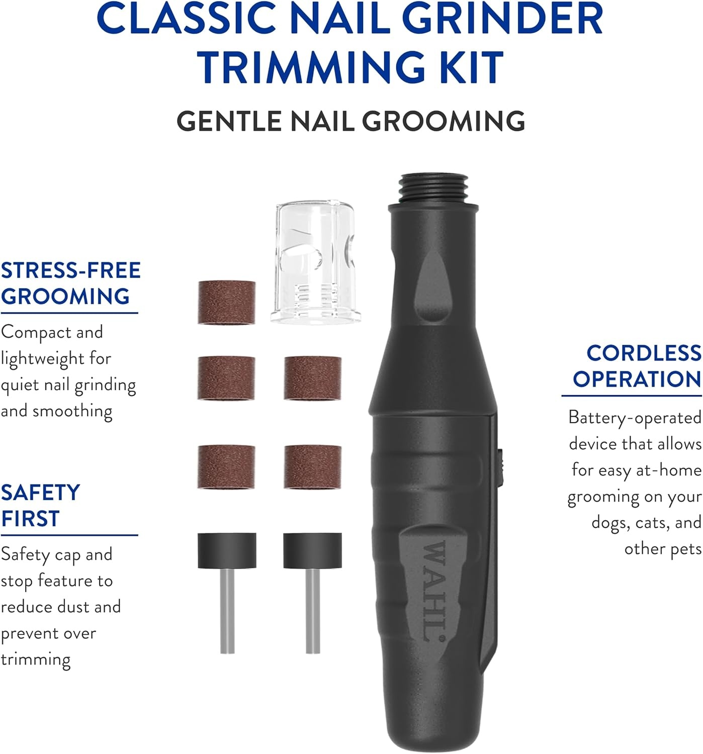 imageWahl Professional Animal Pet Dog and Cat Classic Nail Grinder Trimming Kit 59719 Piece Set