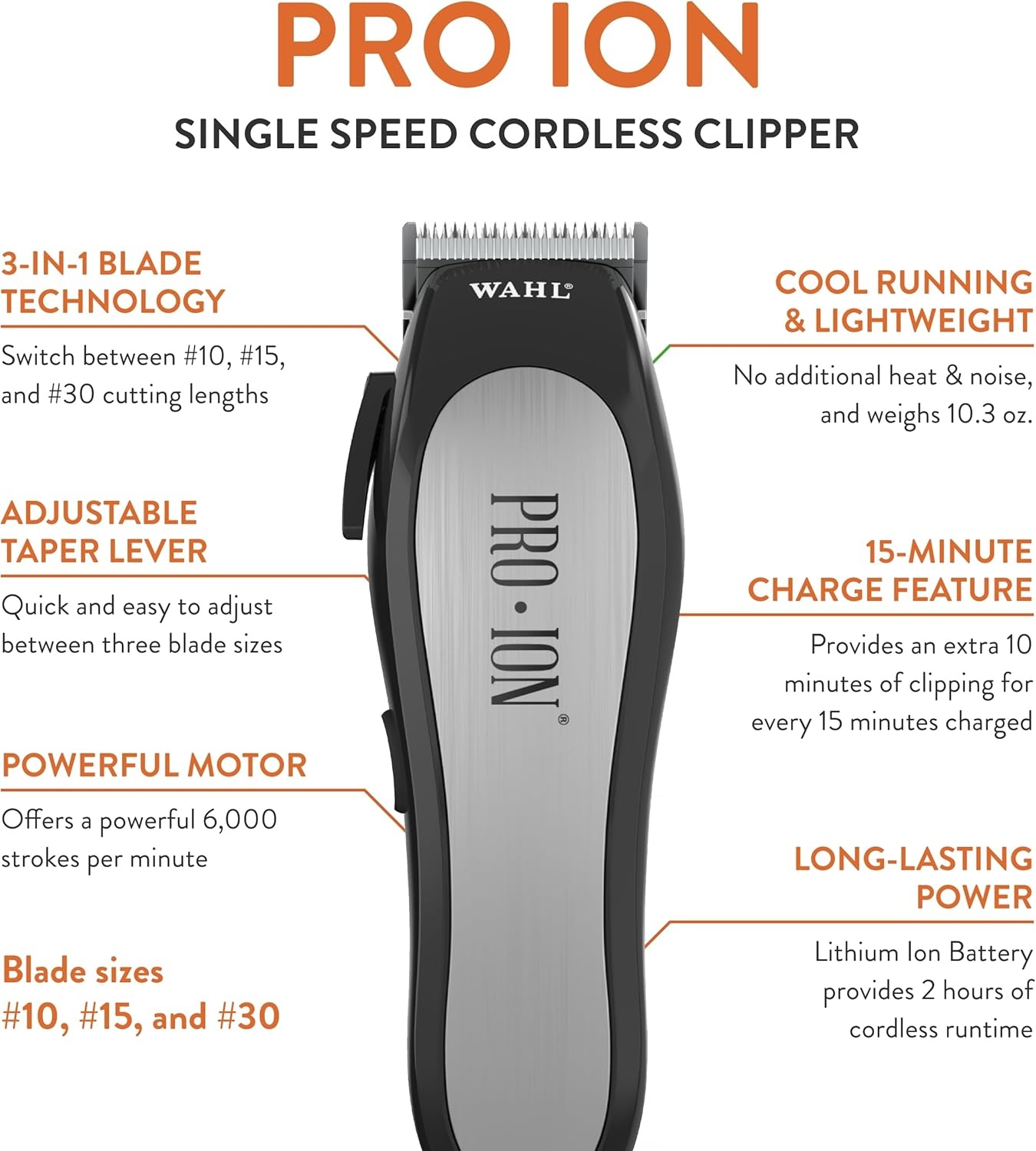imageWahl Professional Animal Pro Ion Pet Dog amp Cat Cordless Clipper Kit 9705 Cat Dog amp Pet Grooming Kit Great Pet Grooming Clippers for FirstTime Groomers with 2 Hour Run TimeChrome