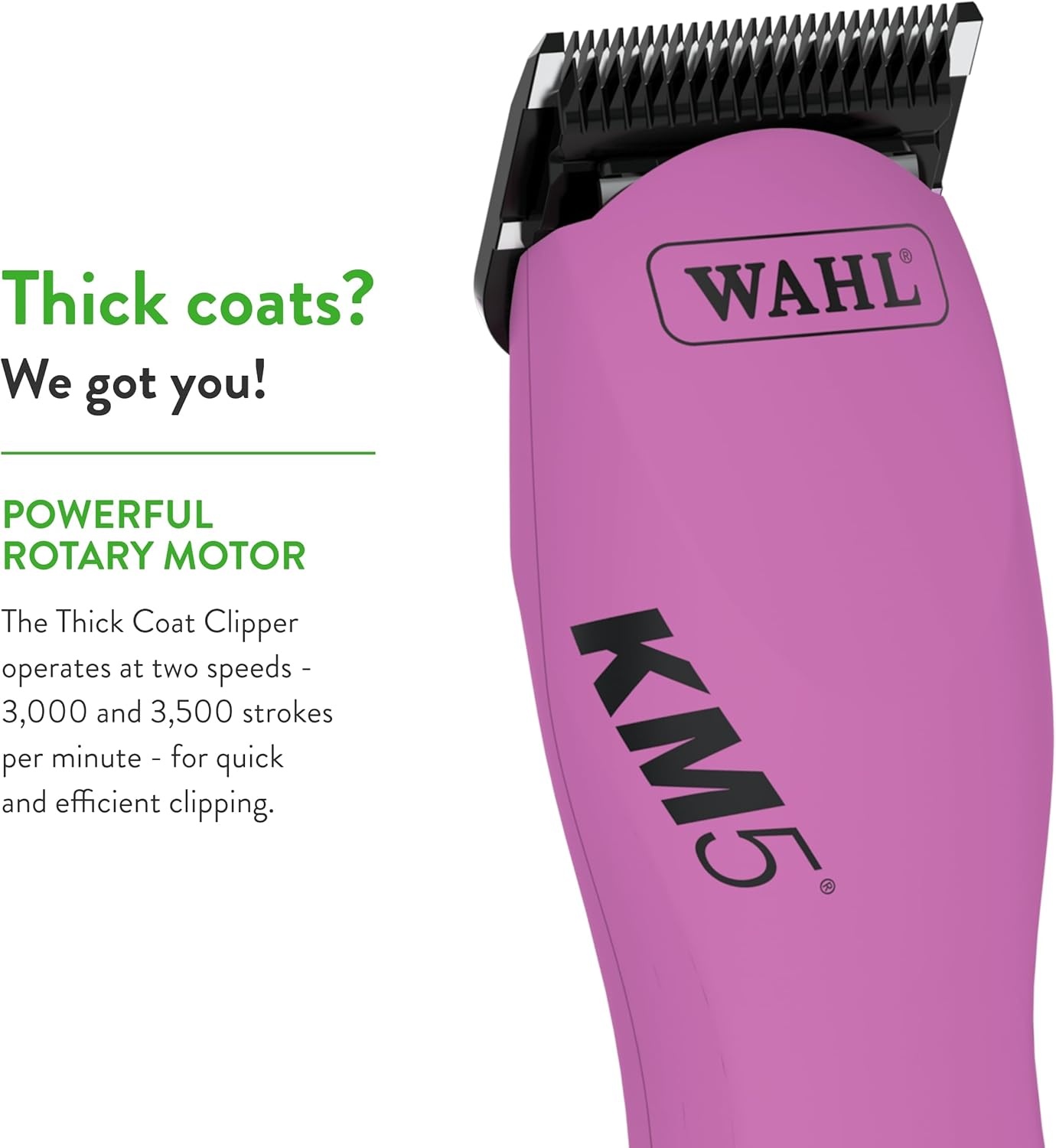 image:imageWahl Professional Animal Thick Coat Pet Clipper amp Dog Clipper 9787300 Hair Remover Grooming Clippers for Dog Cat for Thick Haired Pets 2 Speeds PinkPink
