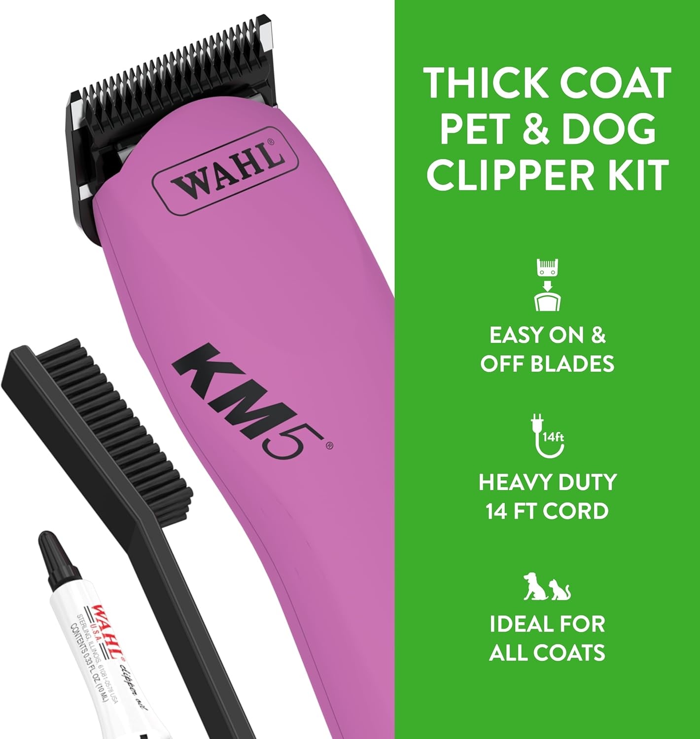 image:imageWahl Professional Animal Thick Coat Pet Clipper amp Dog Clipper 9787300 Hair Remover Grooming Clippers for Dog Cat for Thick Haired Pets 2 Speeds PinkPink