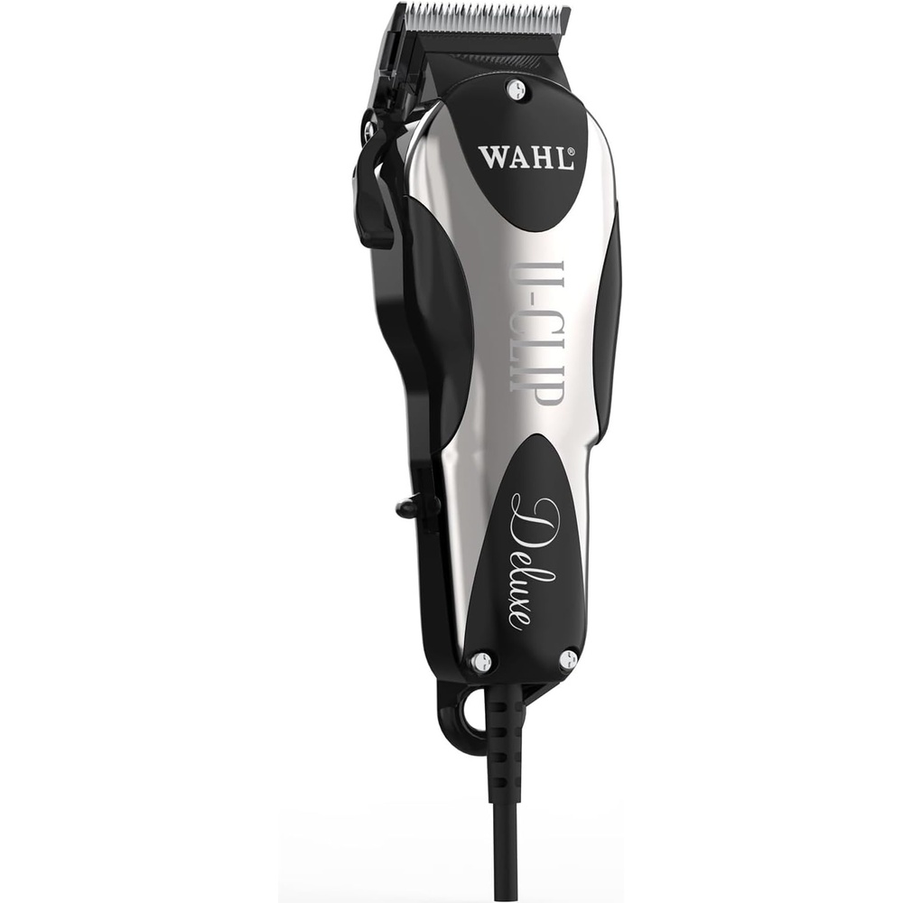 imageWahl Pro Animal Deluxe UClip Dog amp Cat Trimmer with 3 Cutting Lengths amp 7 Attachment Combs Premium Grooming Tools for Light amp Medium Coats Black amp Chrome