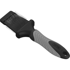 WAHL Professional Animal Double-Sided Flex Slicker Brush for Dogs & Cats (#858478) – Durable Pin Brush for Long-Haired Breeds like Bichon Frises & Collies – Ergonomic Black & Gray Grooming Tool